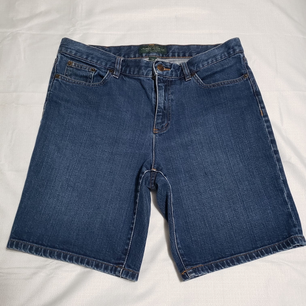 Ralph Lauren Women's  Size 10 Petite Blue Jorts Mom Demin
